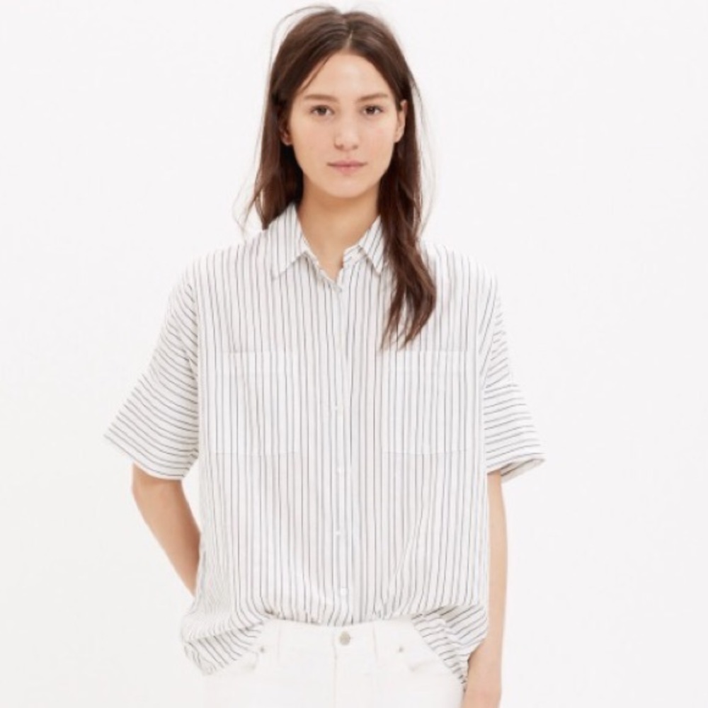 Madewell stripe courier shirt L